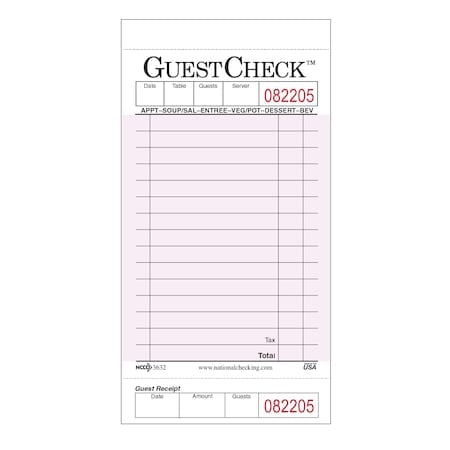 Guest Check Board 1 Pt 15 Line, PK2500 MPN:P3632SP
