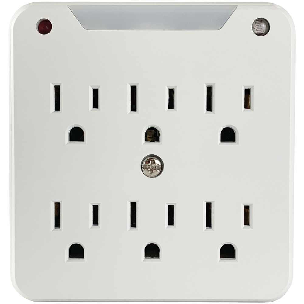 Stanley Surge Pro 33208 6-Outlet Surge-Suppression Night-Light Wall Tap, White MPN:33208
