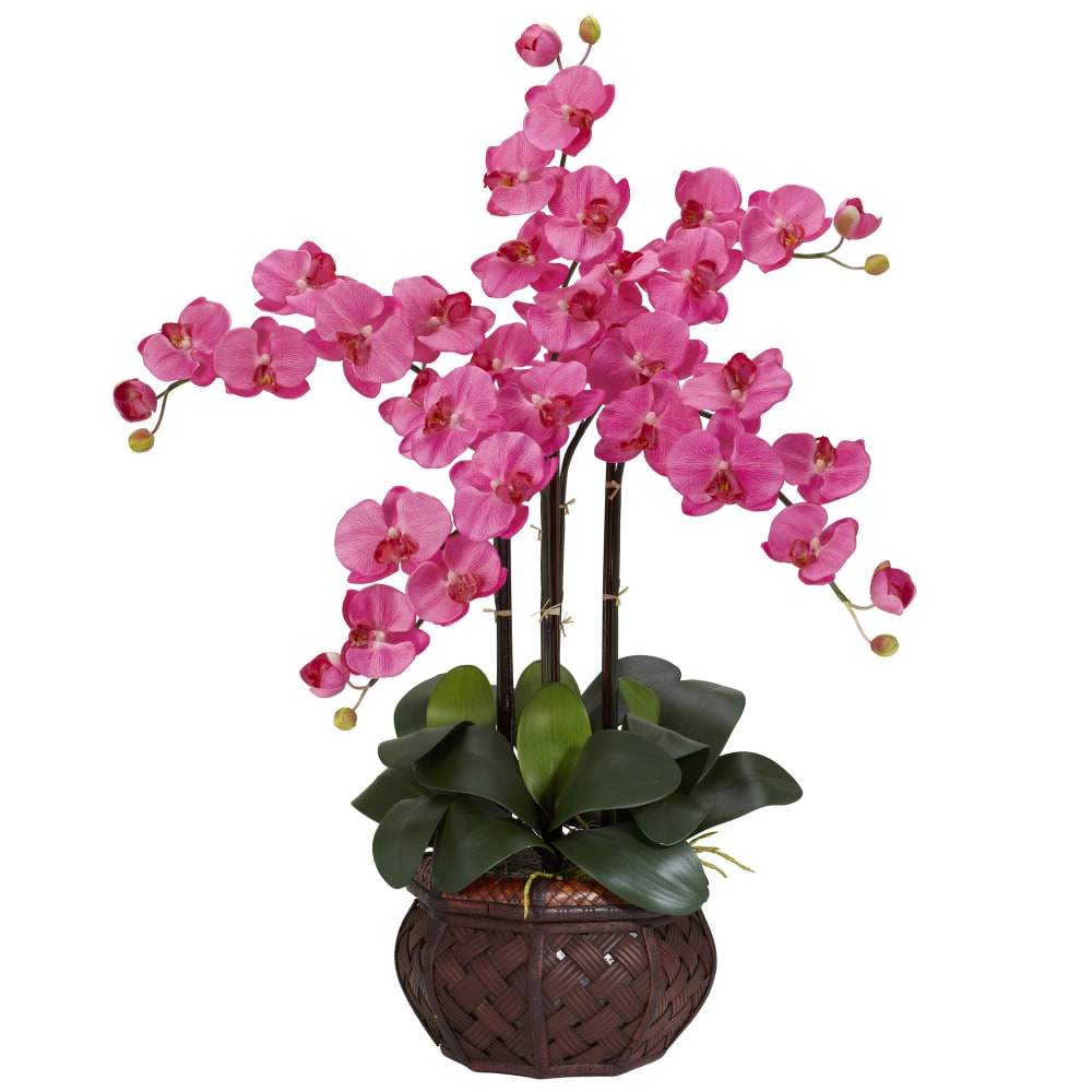 Nearly Natural 31inH Silk Phalaenopsis Arrangement With Decorative Pot, Dark Pink MPN:1211-DP