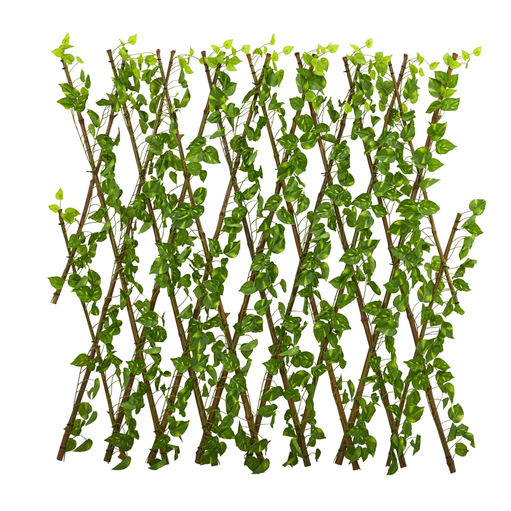 Nearly Natural Pothos 47inH Plastic Plant With UV Resistant & Waterproof Expandable Fence, 47inH x 49-1/2inW x 2inD, Green MPN:4256