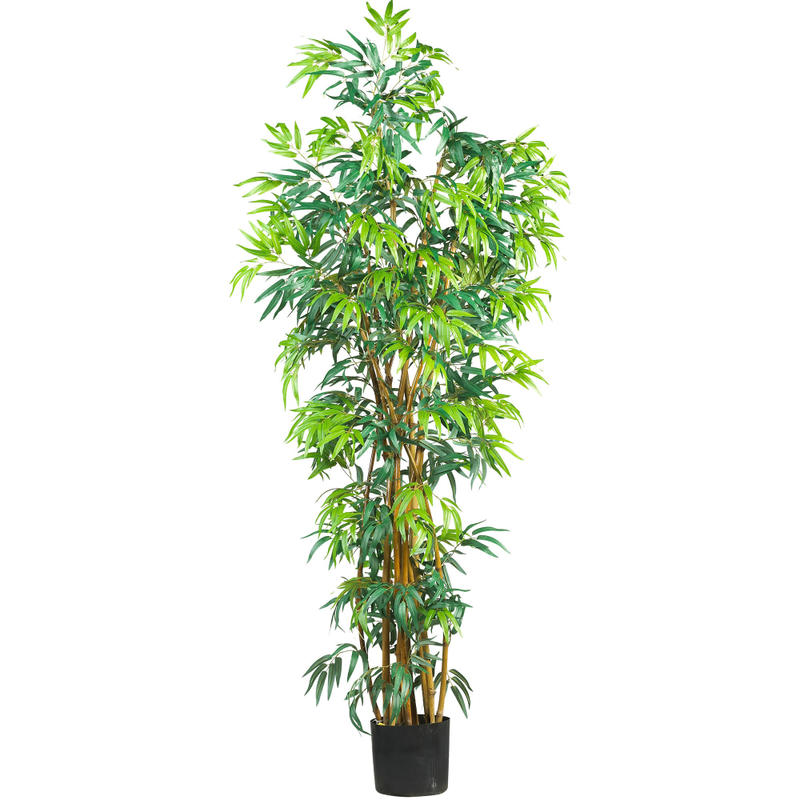 Nearly Natural 6ftH Silk Curved Bamboo Tree With Pot, Green MPN:5188