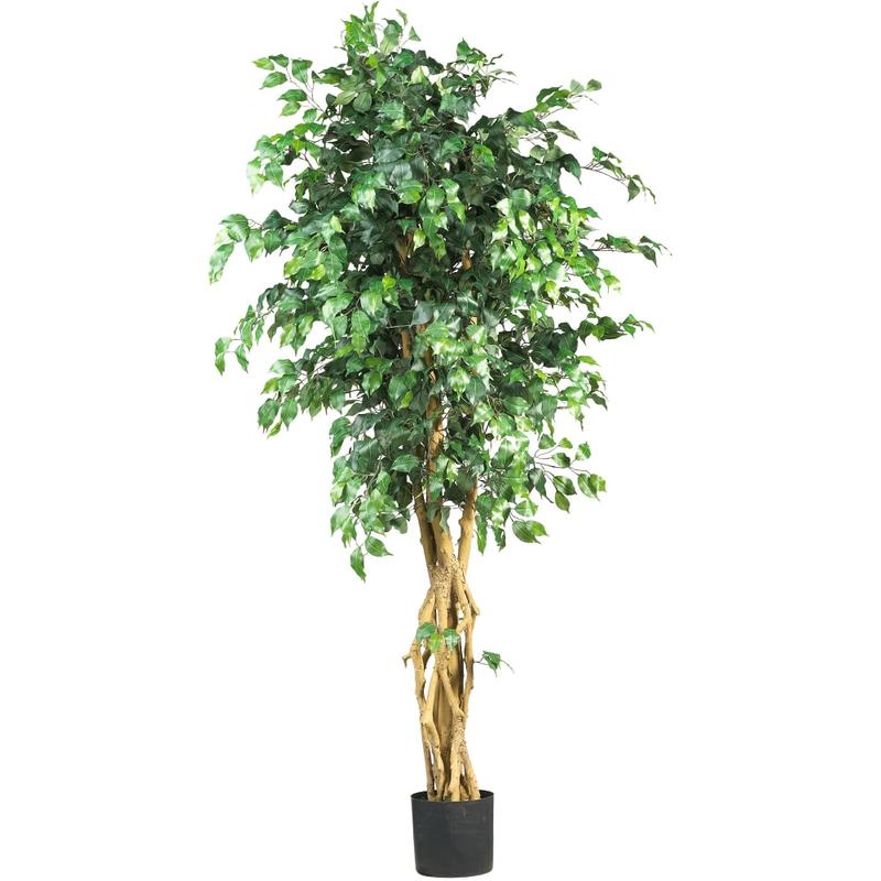 Nearly Natural 6ftH Silk Palace-Style Ficus Tree With Pot, Green MPN:5216