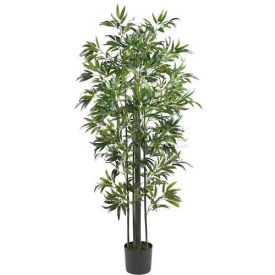 Nearly Natural 6' Bamboo Silk Tree Green Trunks 5294