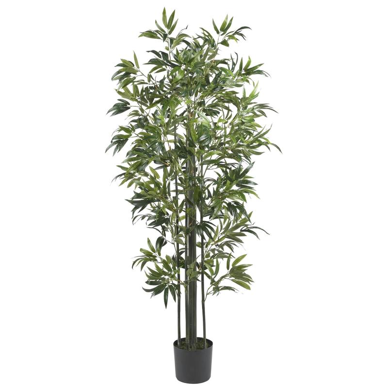 Nearly Natural 6ftH Silk Bamboo Tree With Pot, Green MPN:5294