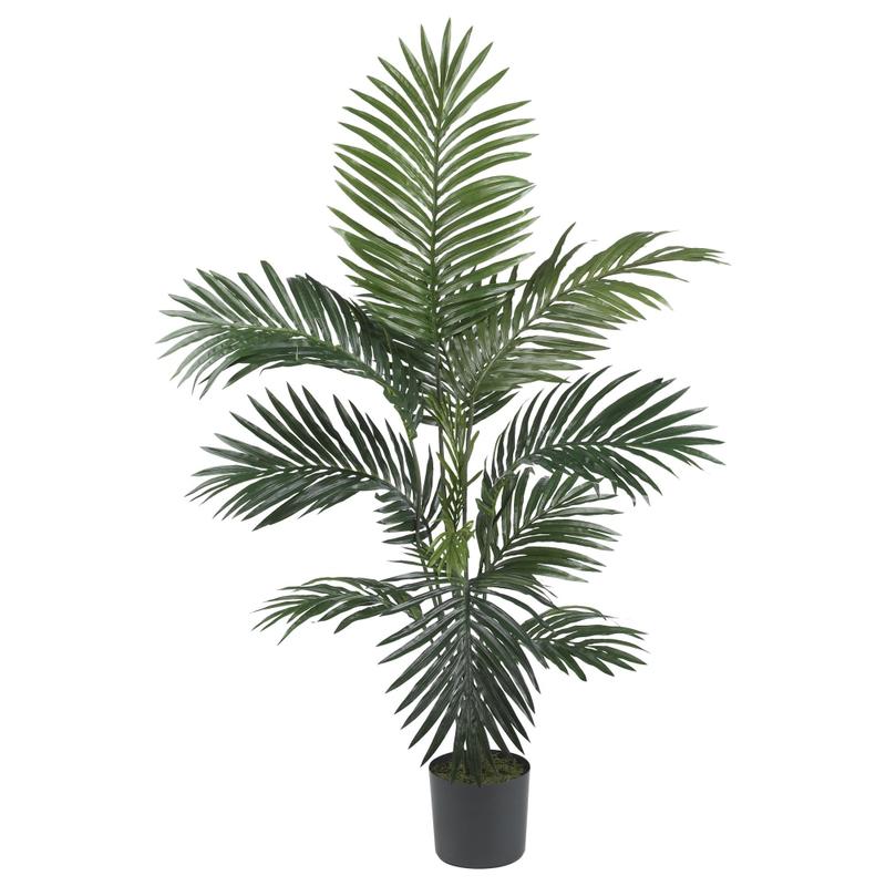 Nearly Natural 4ftH Silk Kentia Palm Tree, Green MPN:5295