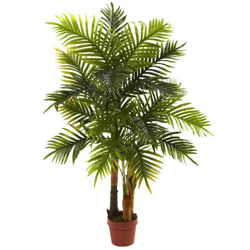 Nearly Natural Real Touch 4ftH Artificial Areca Palm Tree With Pot, Green/Brown MPN:5424