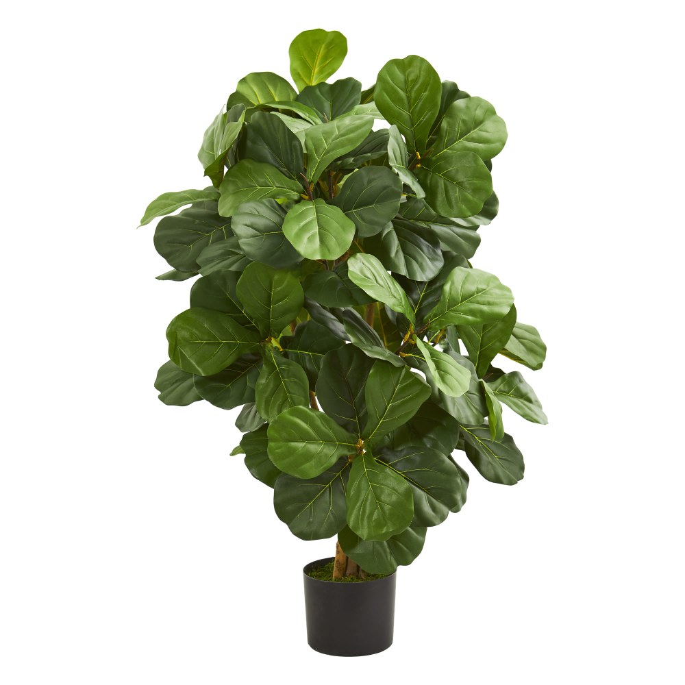 Nearly Natural Fiddle Leaf 42inH Artificial Tree With Pot, 42inH x 26inW x 24inD, Green MPN:5551