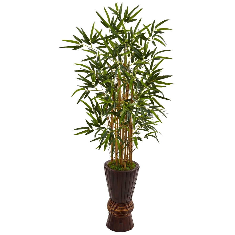 Nearly Natural Bamboo 54inH Artificial Tree With Bamboo Planter, 54inH x 26inW x 26inD, Green MPN:5801