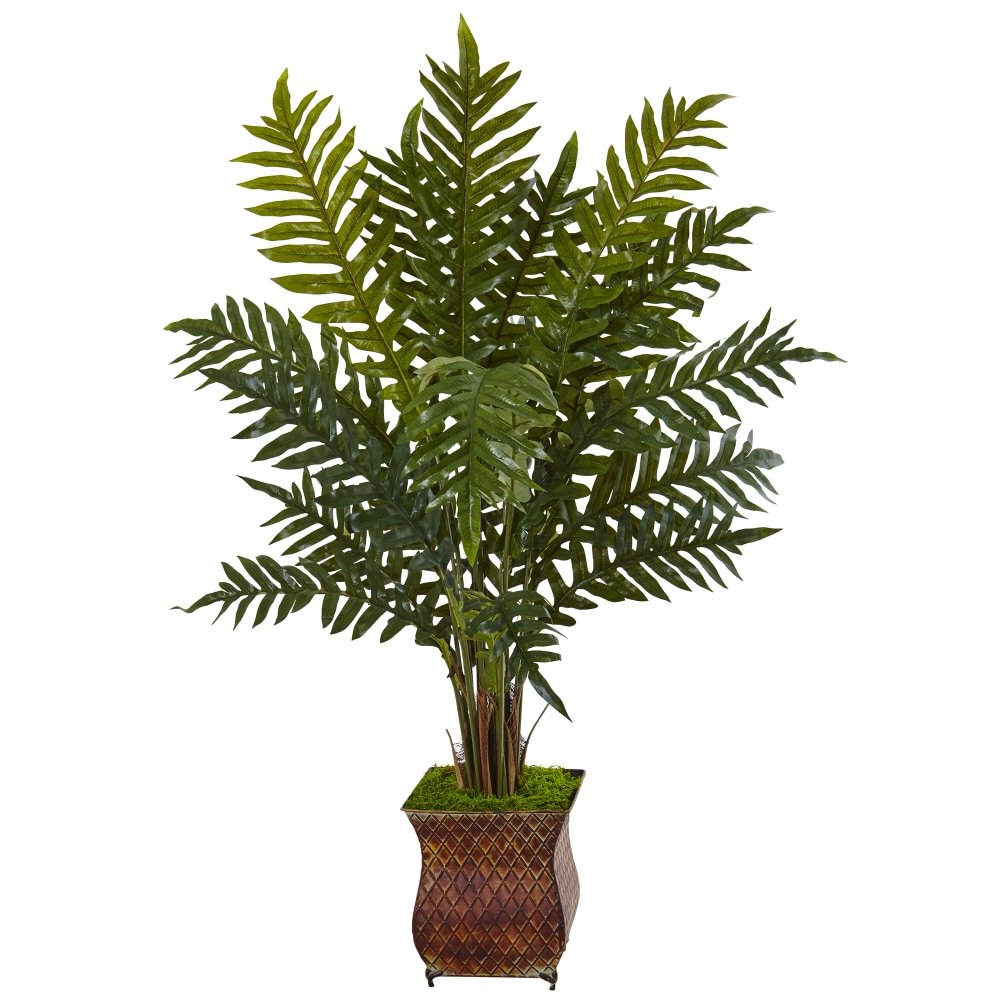 Nearly Natural 48in Evergreen Plant With Metal Planter, Green/Brown MPN:6322