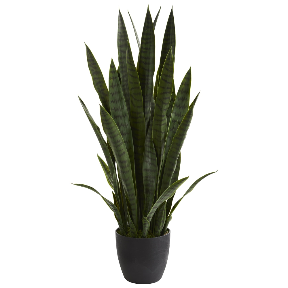 Nearly Natural Sansevieria 38in Artificial Plant With Pot, Green/Black MPN:6350-GR