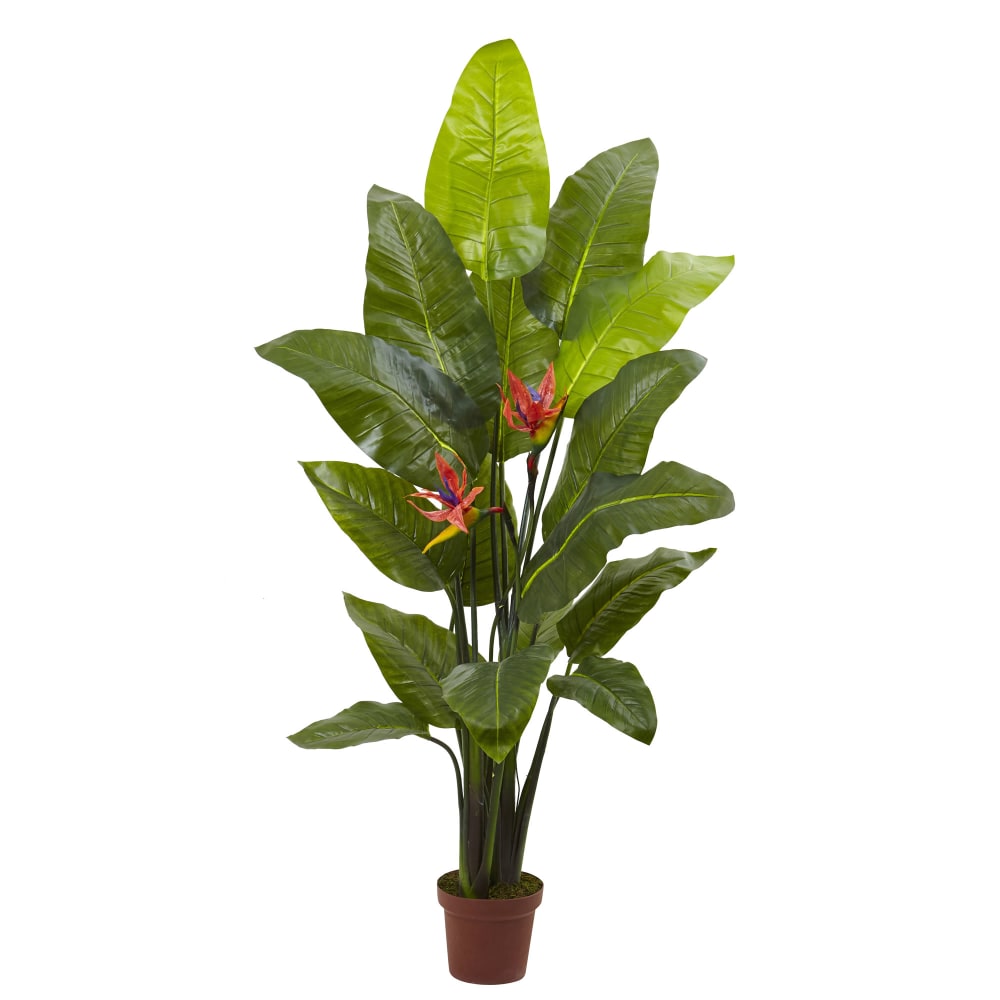 Nearly Natural Bird Of Paradise 58inH Artificial Real Touch Plant With Pot, 58inH x 36inW x 30inD, Green MPN:6576