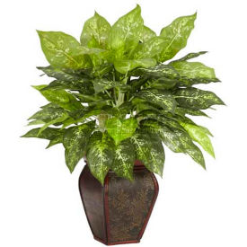 Nearly Natural Dieffenbachia with Decorative Vase Silk Plant 6676