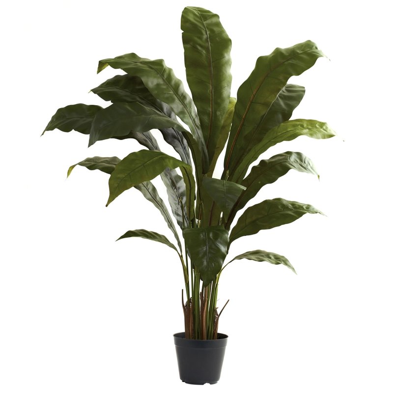 Nearly Natural 42inH Polyester Artificial Birds Nest Plant With Pot, Green MPN:6739
