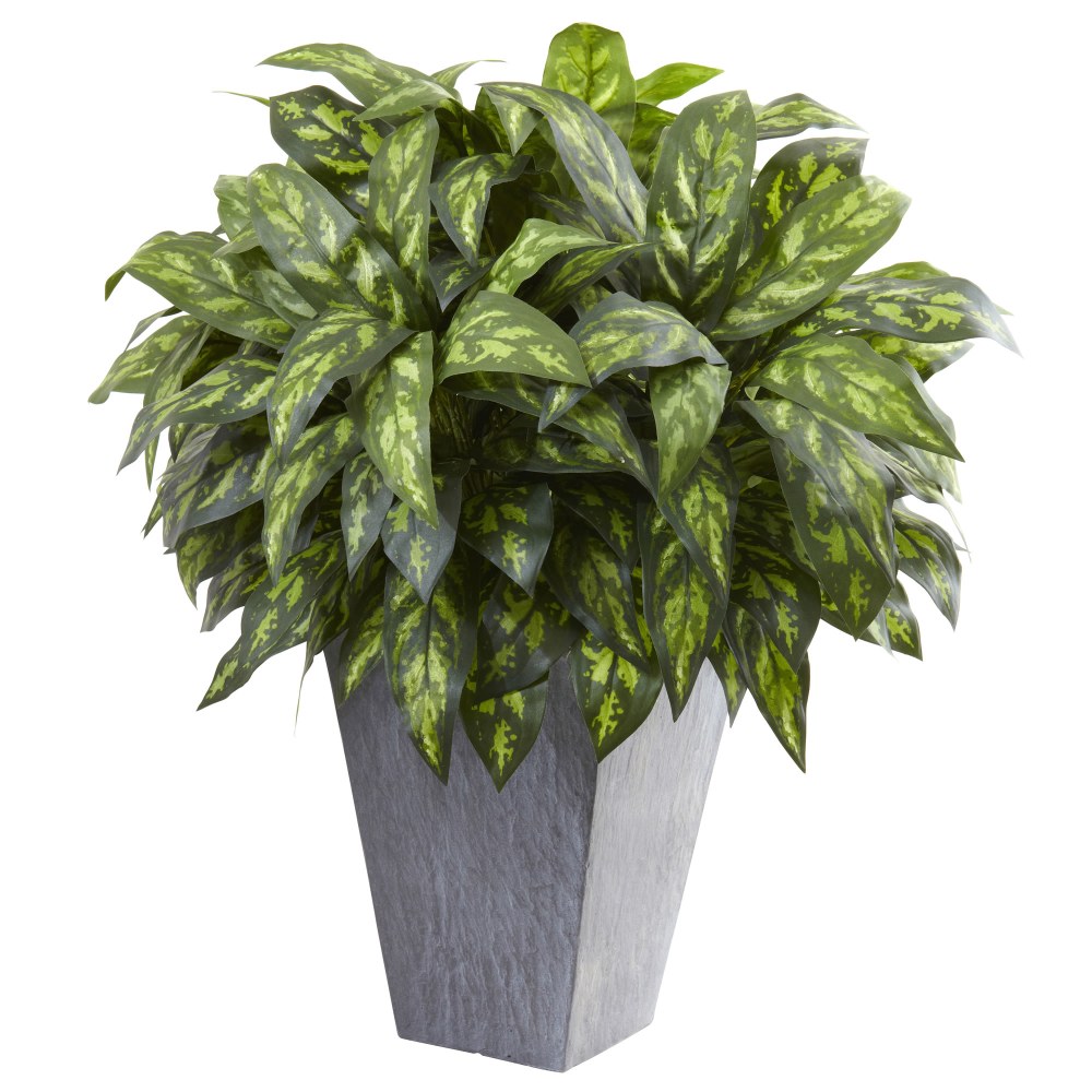 Nearly Natural Silver King 37inH Artificial Plant With Planter, 37inH x 32inW x 35inD, Green/Slate MPN:6795