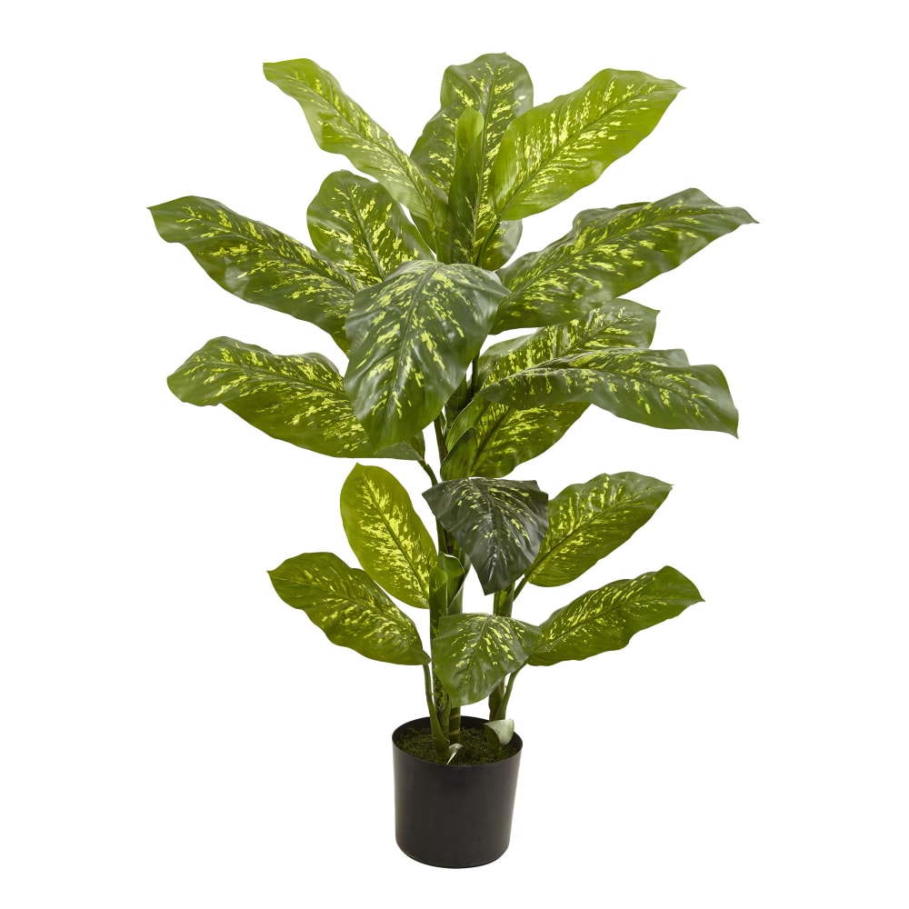 Nearly Natural Dieffenbachia 48inH Artificial Real Touch Plant With Pot, 48inH x 36inW x 34inD, Green MPN:6823