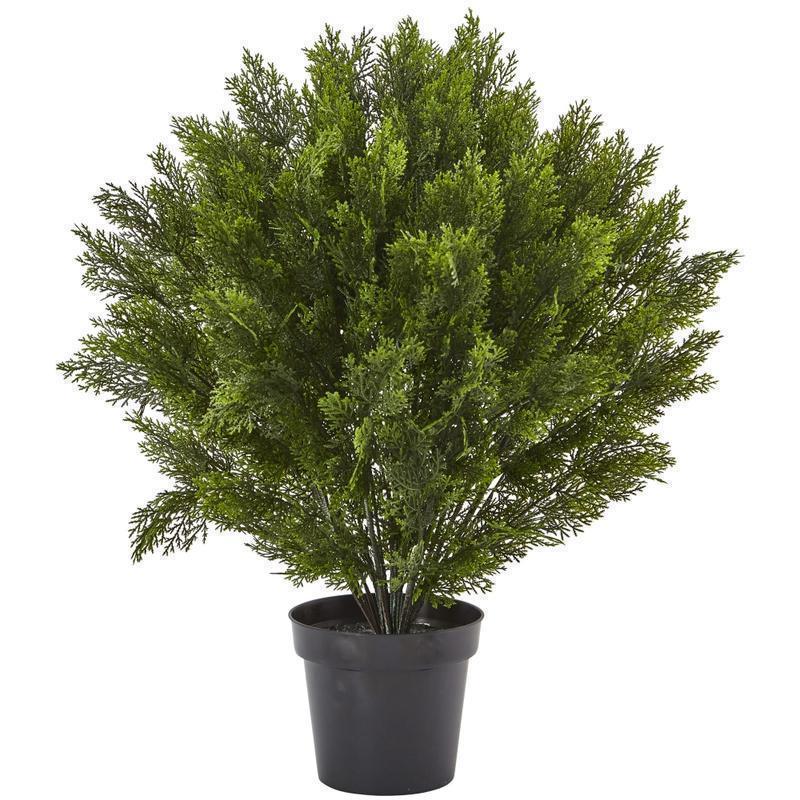 Nearly Natural 3ftH Artificial Cedar Bush With Pot, Green/Black MPN:6881