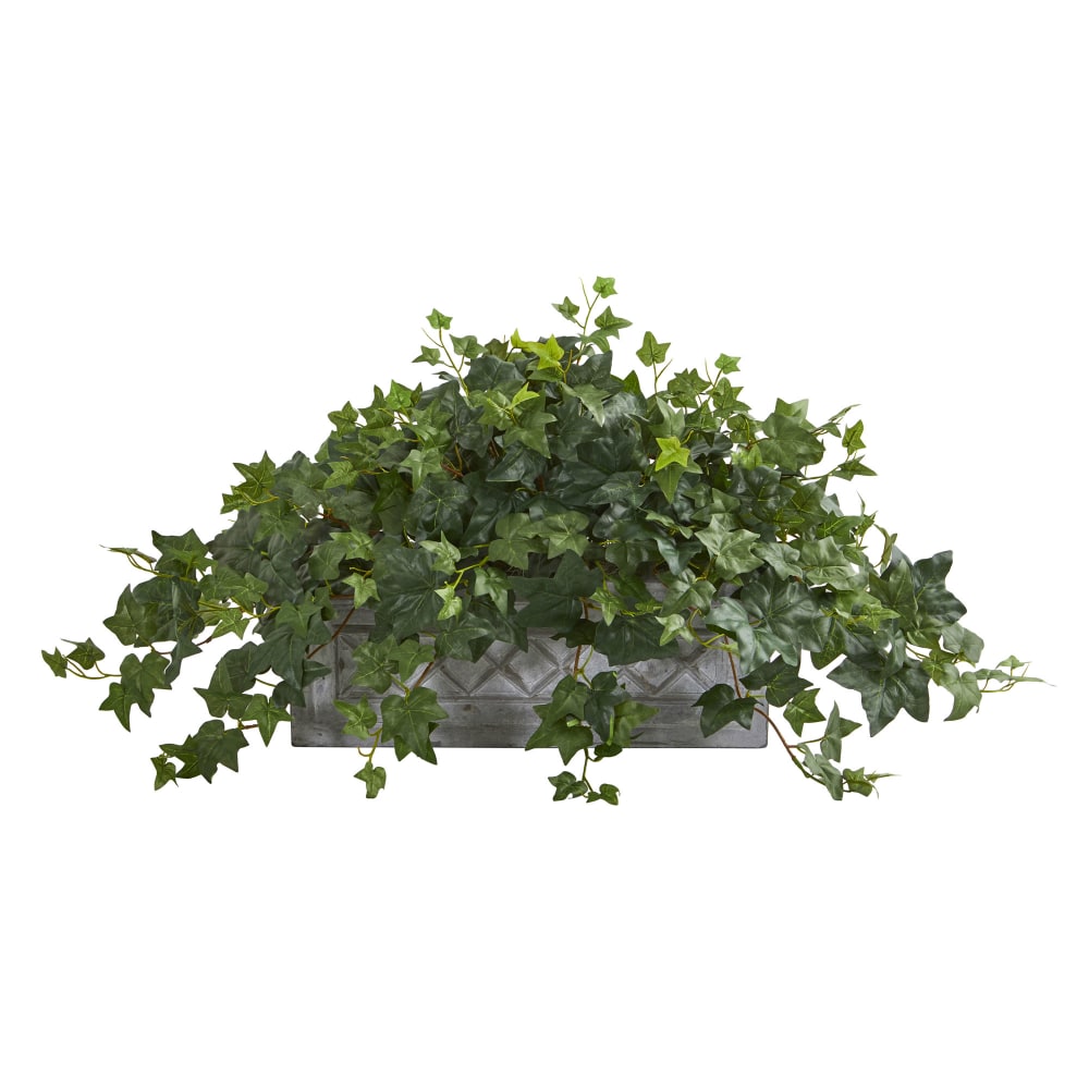 Nearly Natural 20inH Puff Ivy Artificial Plant With Planter, 20inH x 40inW x 12inD, Gray/Red MPN:8074
