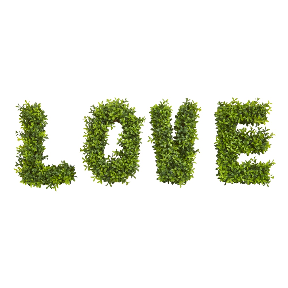 Nearly Natural LOVE Boxwood Artificial Wall Decoration, 12inH x 7inW x 4inD, Green MPN:8333