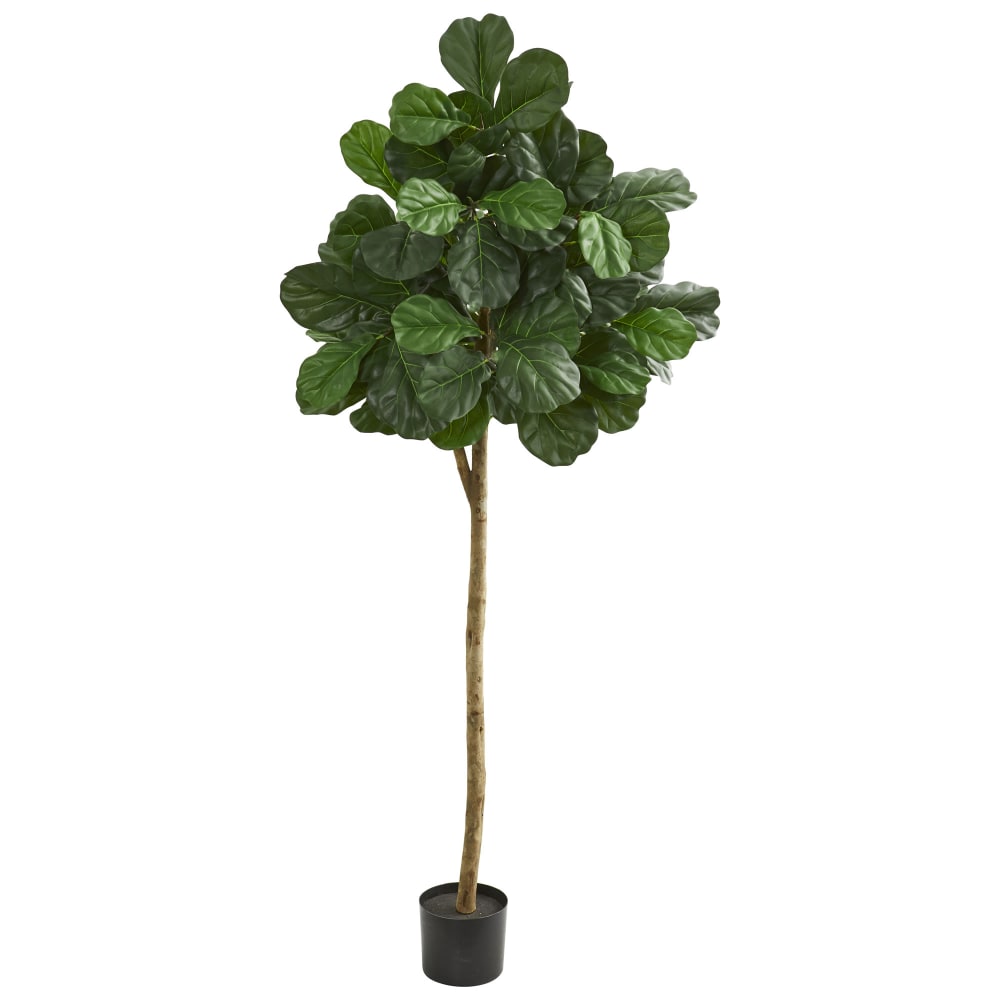 Nearly Natural Fiddle Leaf Fig 6ft Artificial Tree With Pot, Green/Black MPN:9109