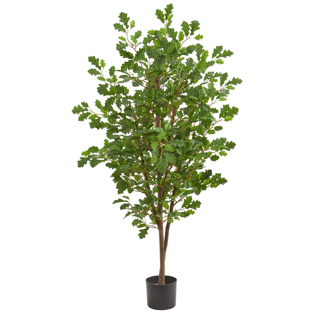 Nearly Natural Oak 5ft Artificial Tree With Pot, Green/Black MPN:9177