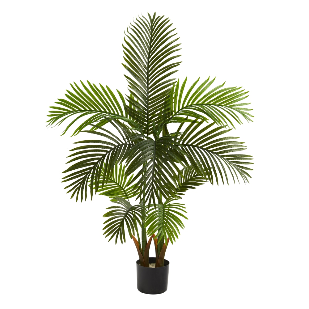 Nearly Natural Areca Palm 54inH Artificial Tree With Planter, 54inH x 16inW x 16inD, Green/Black MPN:T1002