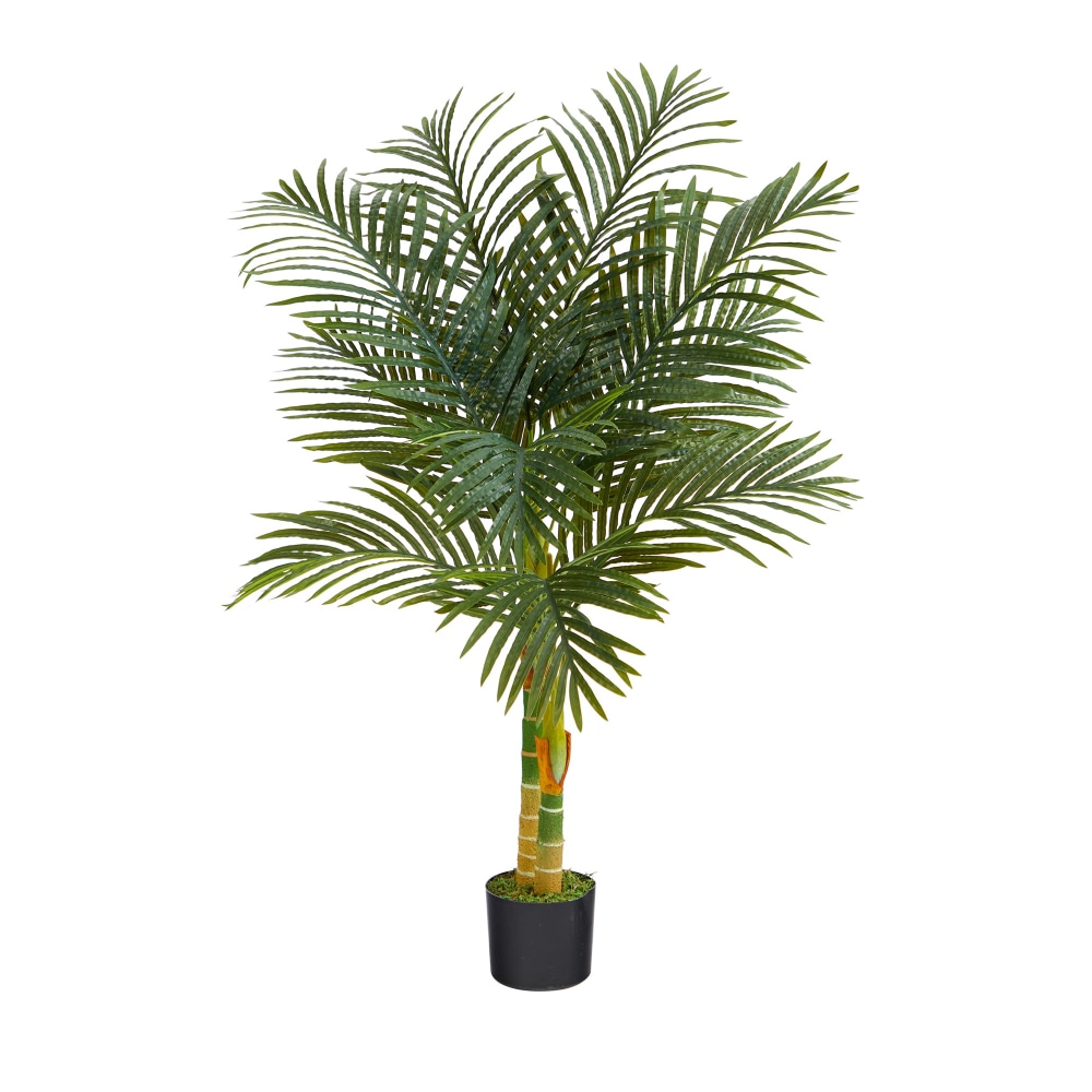 Nearly Natural Golden Cane Palm 48inH Artificial Plant With Planter, 48inH x 16inW x 16inD, Green/Black MPN:T2017