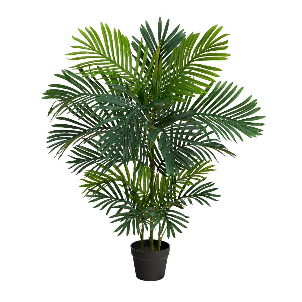 Nearly Natural Areca Palm 40inH Artificial Plant With Planter, 40inH x 14inW x 14inD, Green/Black MPN:T2044