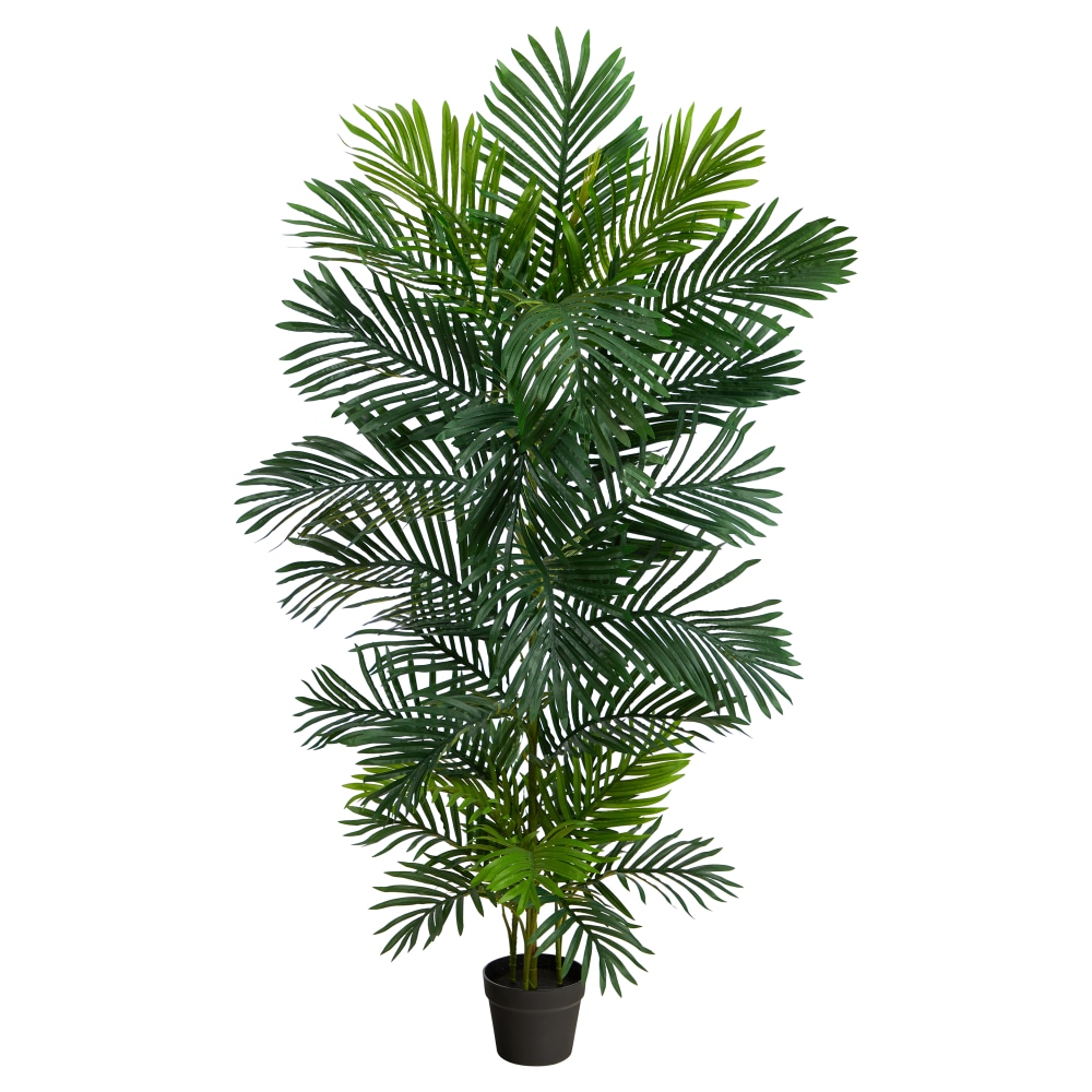 Nearly Natural Areca Palm 60inH Artificial Plant With Planter, 60inH x 16inW x 16inD, Green/Black MPN:T2046