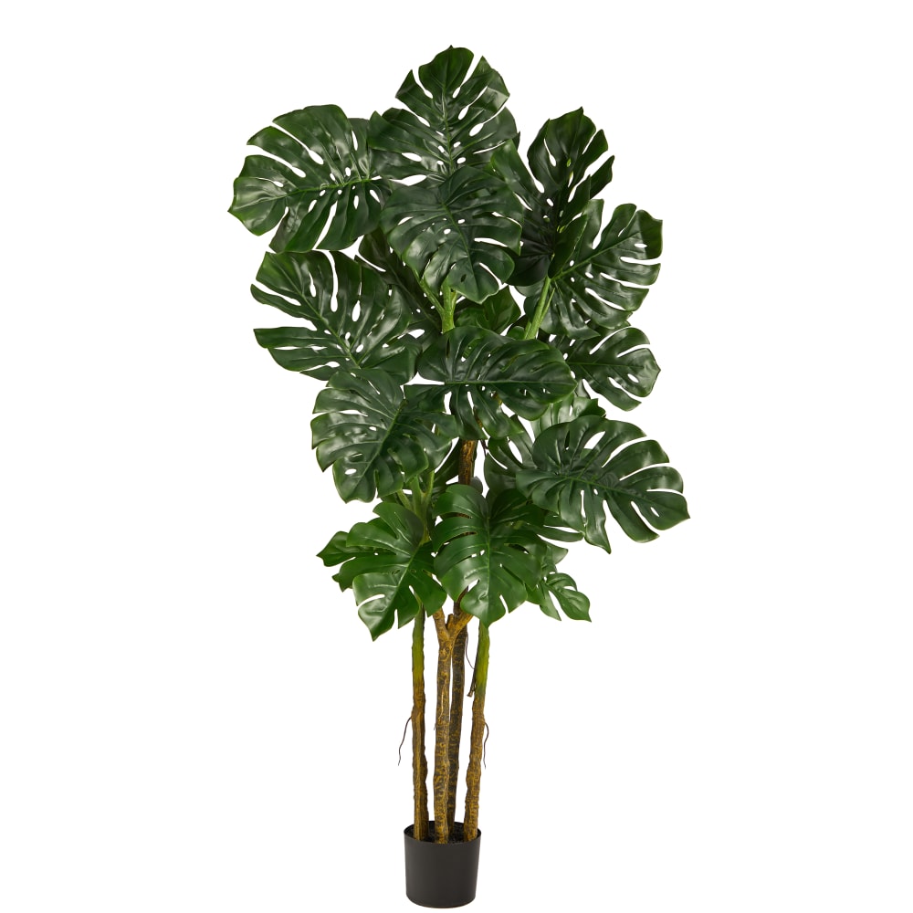 Nearly Natural Monstera 72inH Artificial Tree With Planter, 72inH x 22inW x 18inD, Green/Black MPN:T2761