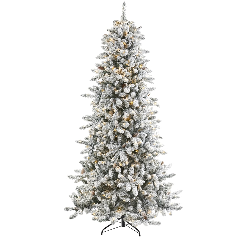 Nearly Natural Flocked Livingston Fir Artificial Christmas Tree, 7-1/2ft MPN:T1613