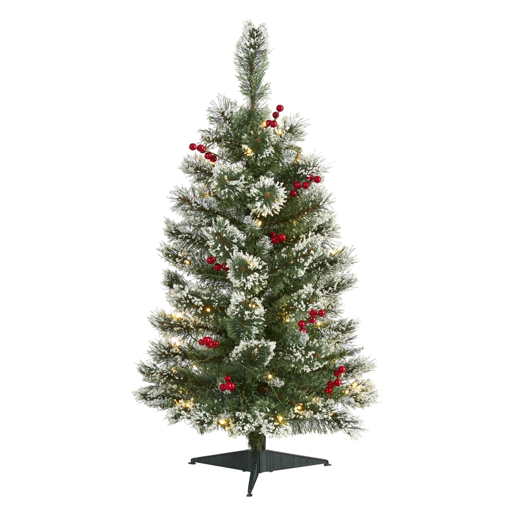Nearly Natural Frosted Swiss Pine Artificial Christmas Tree, 3'H MPN:T1625