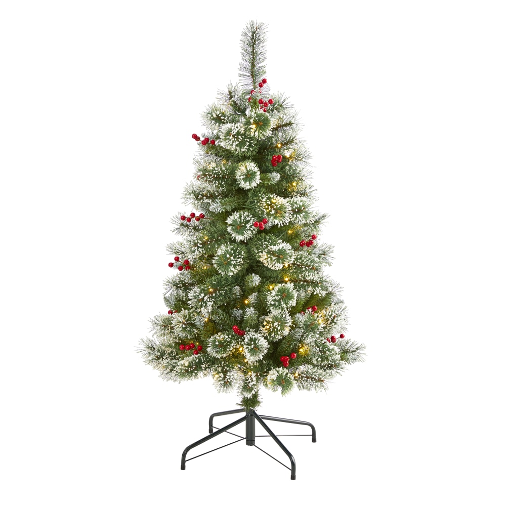 Nearly Natural Frosted Swiss Pine Artificial Christmas Tree, 4'H MPN:T1626