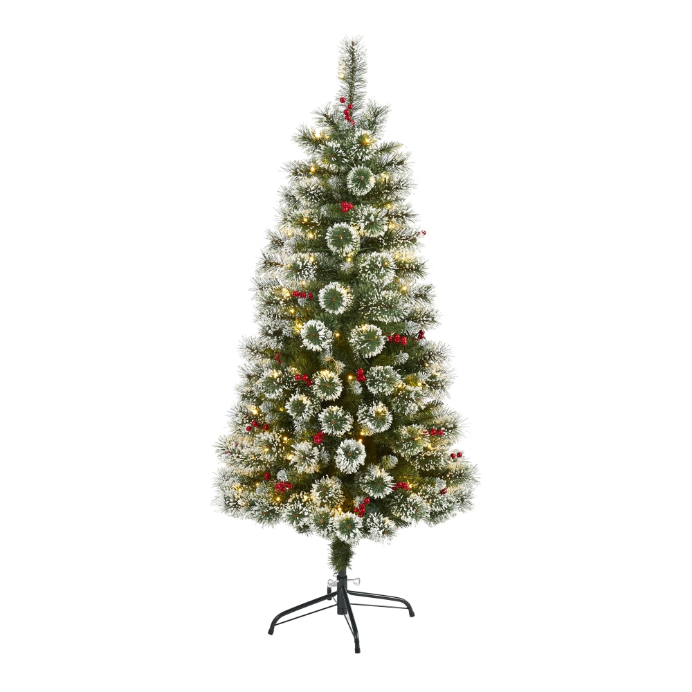 Nearly Natural Frosted Swiss Pine Artificial Christmas Tree, 5ft MPN:T1627
