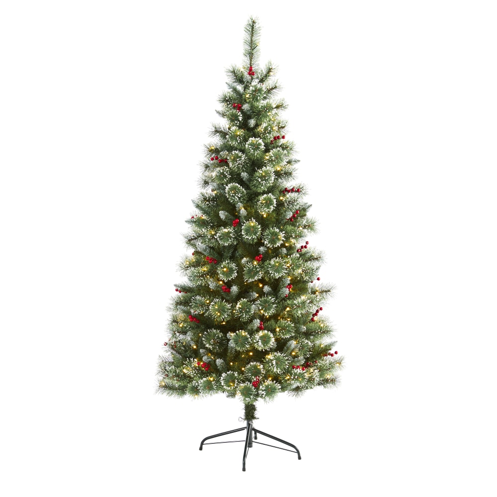 Nearly Natural Frosted Swiss Pine Artificial Christmas Tree, 6'H MPN:T1628