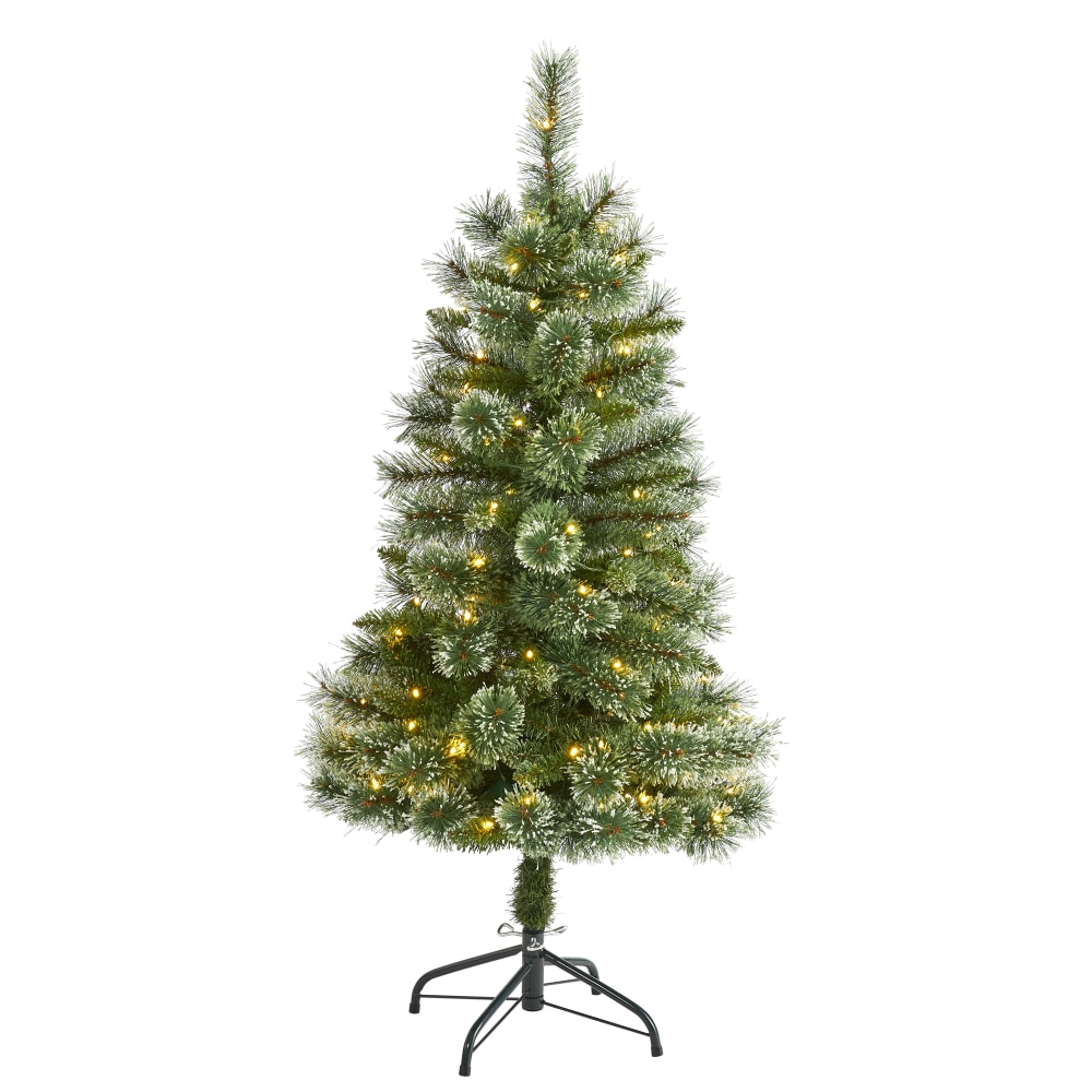 Nearly Natural Wisconsin Slim Snow Tip Pine Artificial Christmas Tree, 4ft MPN:T1633