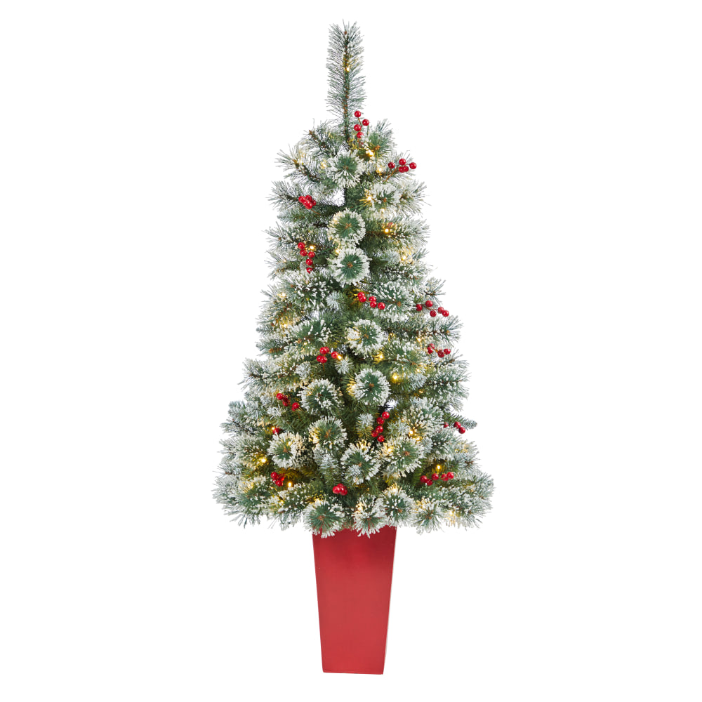 Nearly Natural Frosted Swiss Pine Artificial Christmas Tree, 52inH MPN:T2256