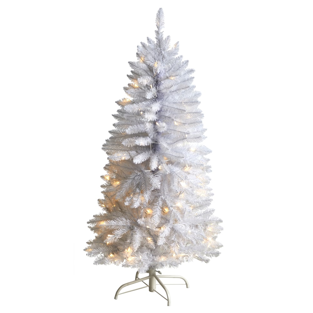 Nearly Natural Slim Artificial Christmas Tree, 4'H, White MPN:T3358