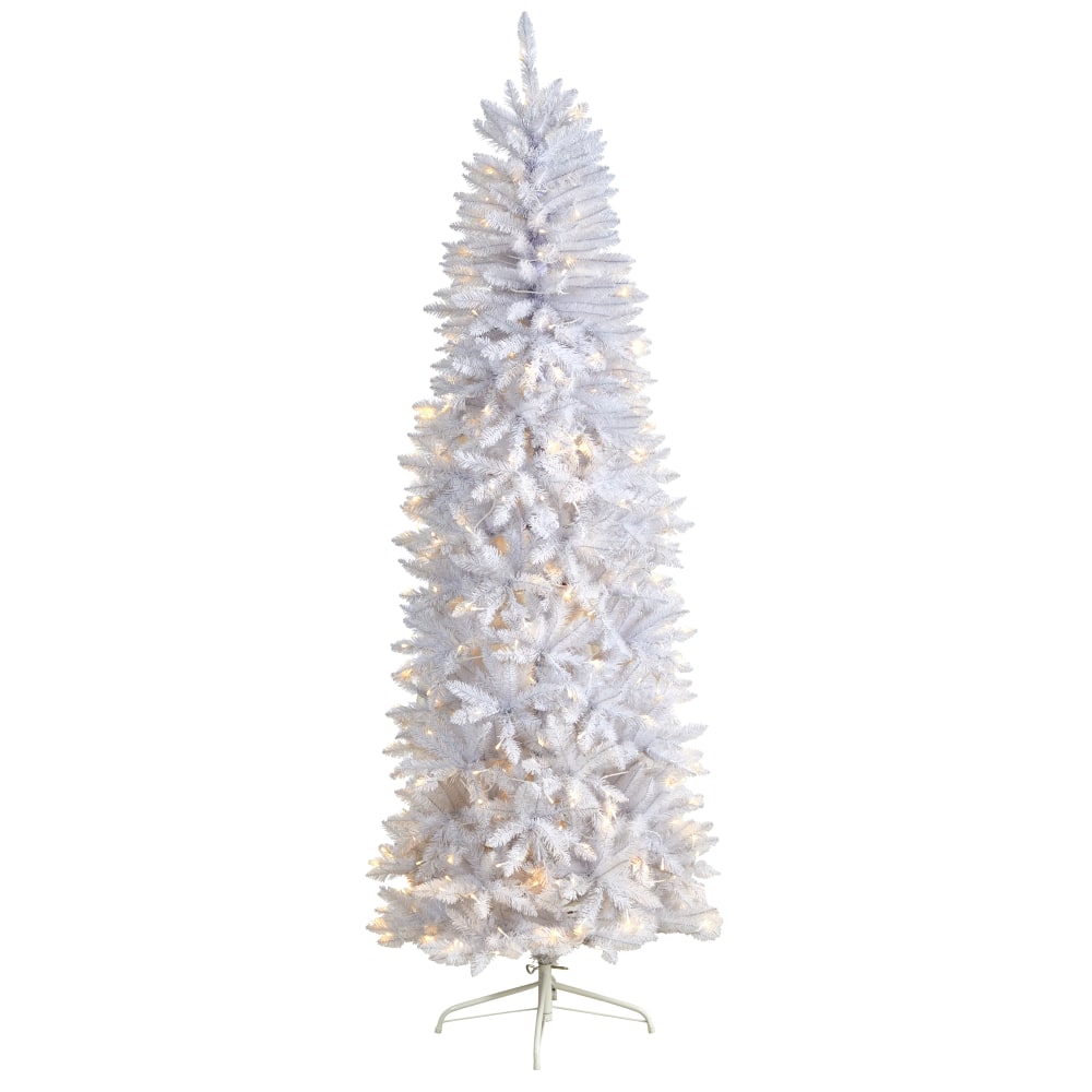 Nearly Natural Slim Artificial Christmas Tree, 7'H, White MPN:T3361