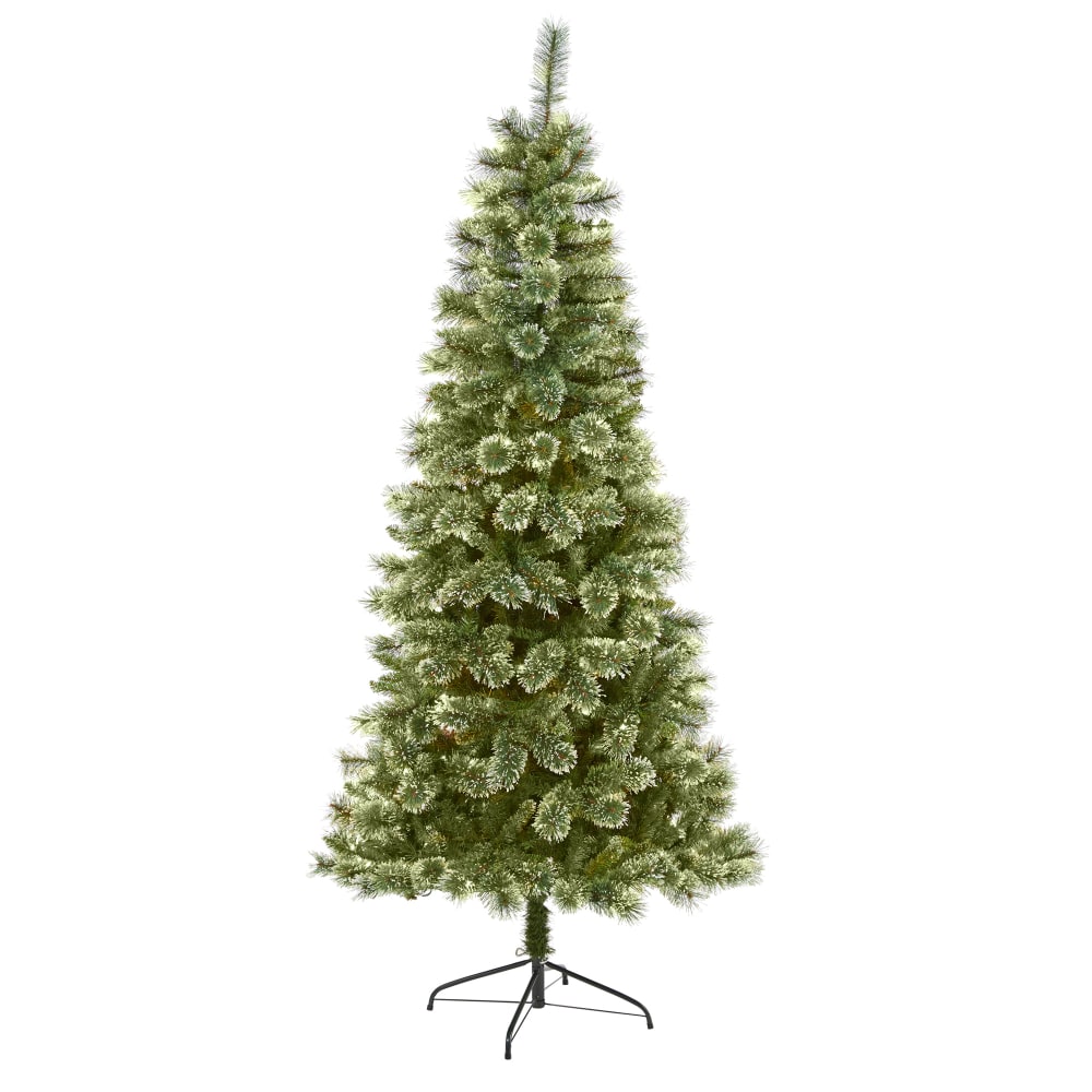 Nearly Natural Wisconsin Pine 84inH Slim Artificial Christmas Tree With Bendable Branches, 84inH x 39inW x 39inD, Green MPN:T4507