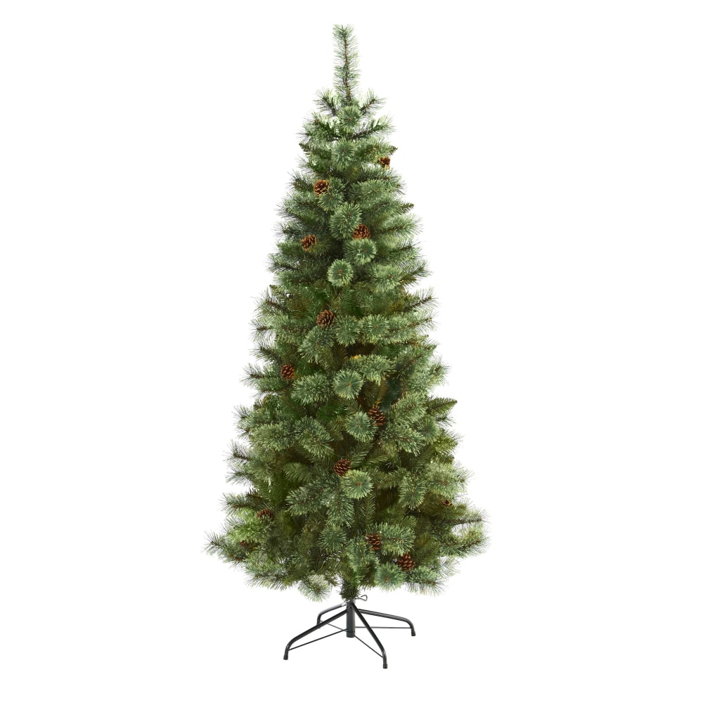 Nearly Natural White Mountain Pine 72inH Artificial Christmas Tree With Bendable Branches, 72inH x 24inW x 24inD, Green MPN:T4509