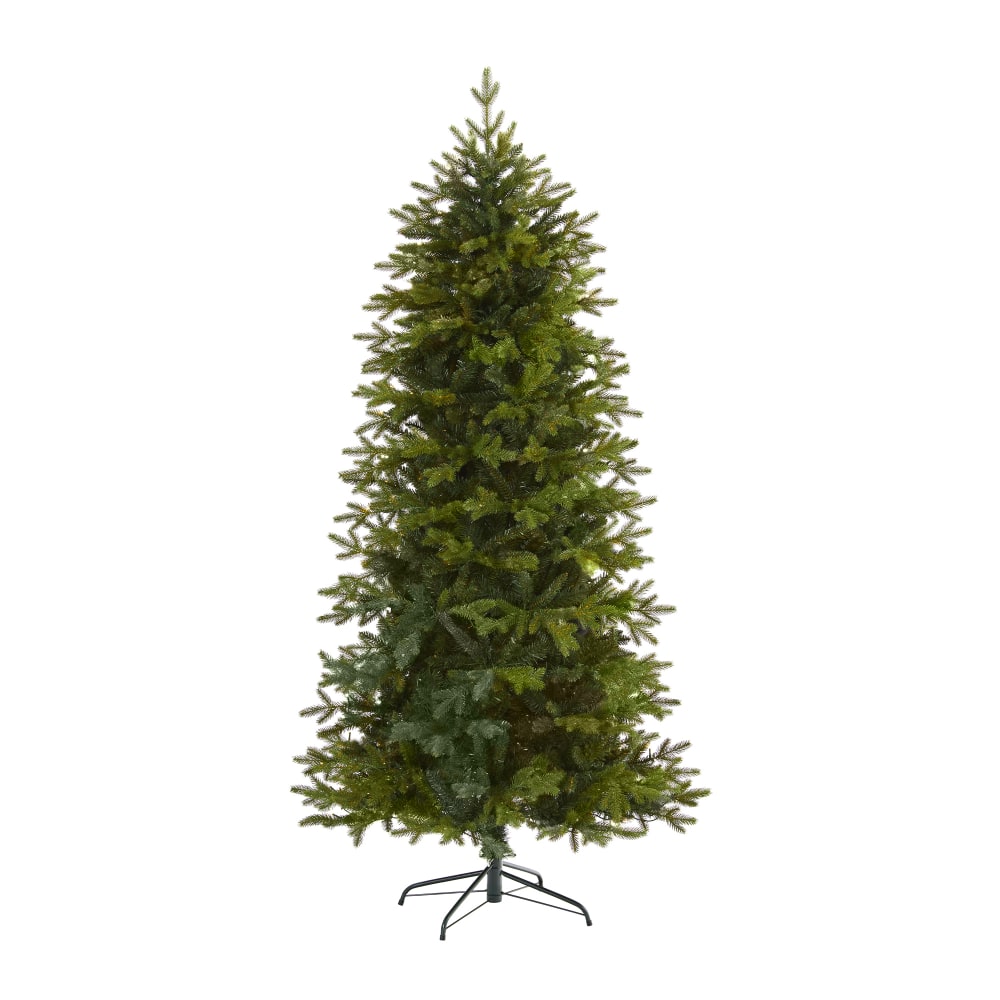 Nearly Natural Belgium Fir 84inH Artificial Christmas Tree With Bendable Branches, 84inH x 32inW x 32inD, Green MPN:T4512