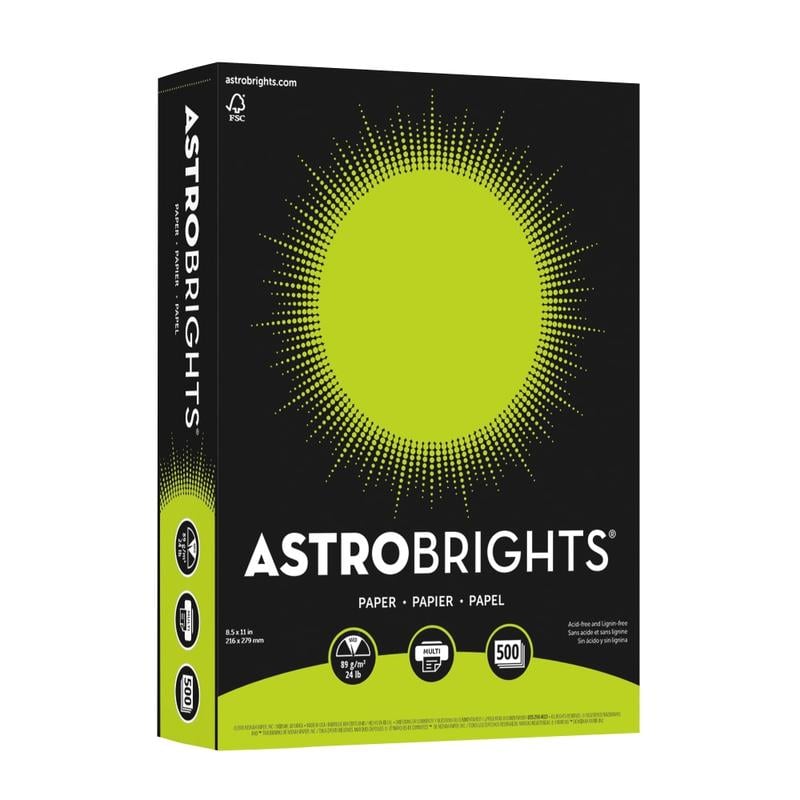 Astrobrights Color Multi-Use Printer & Copy Paper, Terra Green, Letter (8.5in x 11in), 500 Sheets Per Ream, 24 Lb, 94 Brightness (Min Order Qty 5) MPN:21588