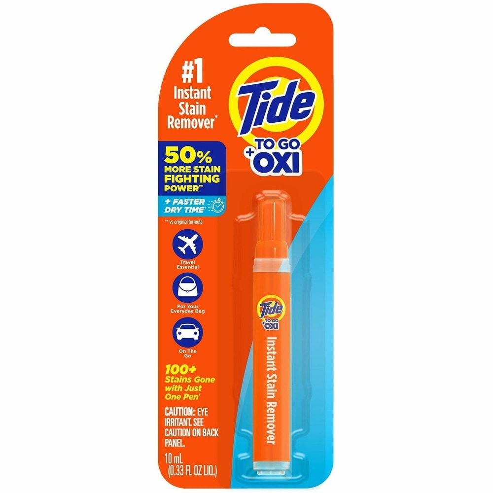 Tide To Go Stain Remover Pen - Tide To Go Stain Remover Pen - 0.34 oz (0.02 lb) - Phosphate-free, Machine Washable, Bleach-free - Orange - 1 Each MPN:01205