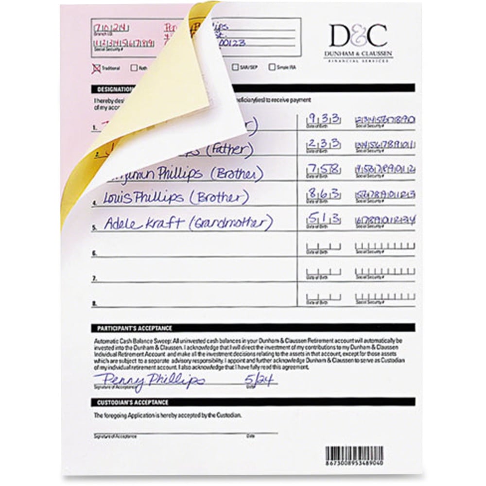 Nekoosa Carbonless 1-Part Laser Paper, 1 Ream, White, Letter Size (8 1/2in x 11in), Carton Of 2, 500 Forms, 23 Lb, 92 Brightness MPN:17393