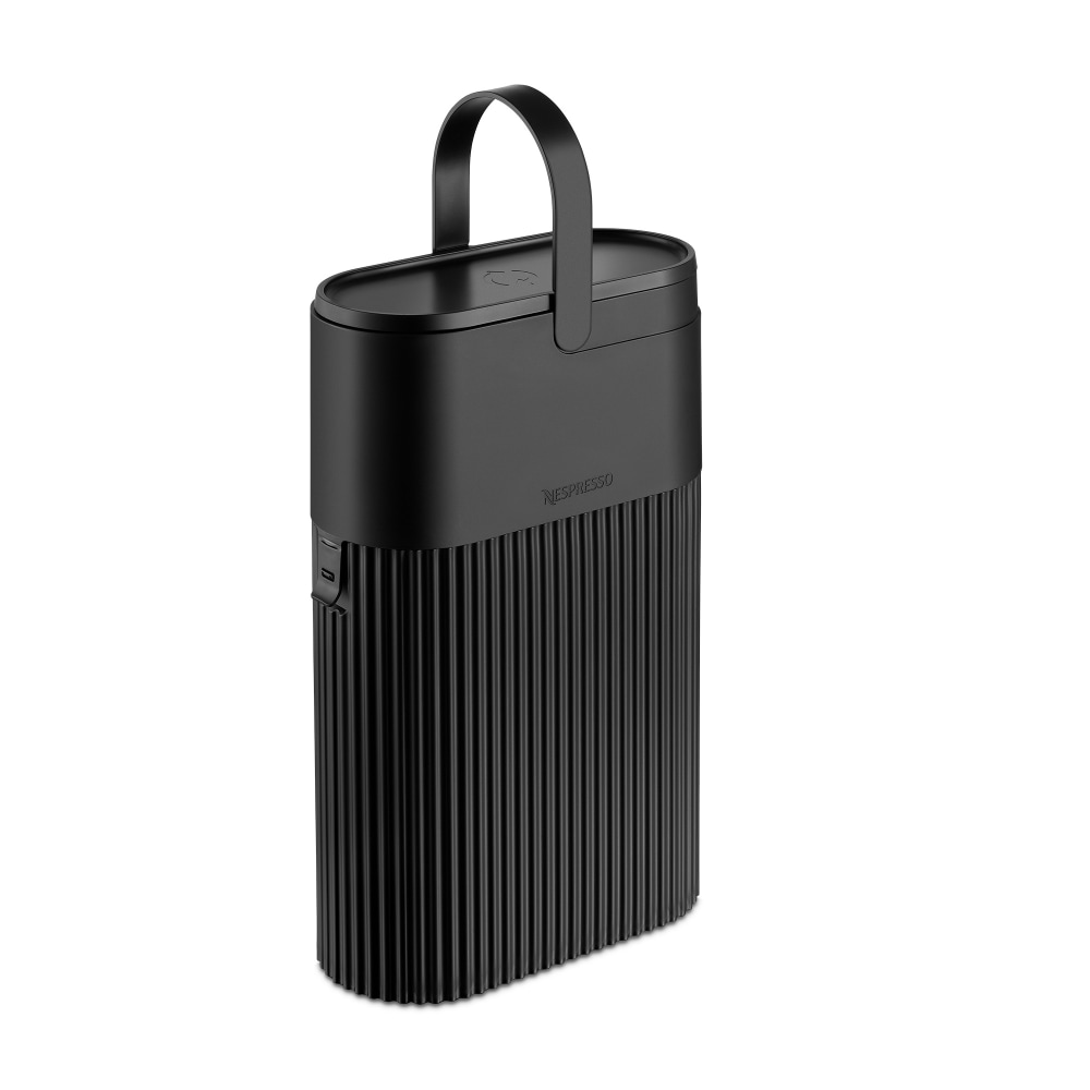 Nespresso Recycling Bin, 13-5/16inH x 8-1/2inW x 3-15/16inD, Black MPN:128557