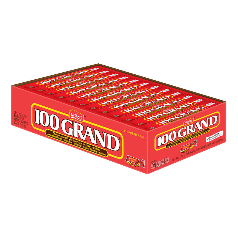 100 Grand Bar Milk Chocolate Bars, 1.5 Oz, Pack Of 36 Bars MPN:11000599