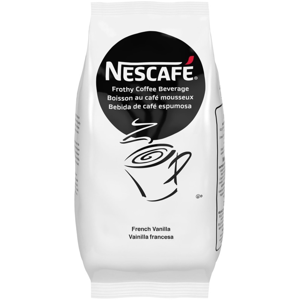 NESCAFE Frothy Coffee Beverage, French Vanilla Flavor, 2 Lb Bag, Box of 6 Bags MPN:12025548