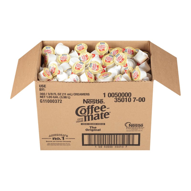 Nestle Coffee-mate Liquid Creamer, Original Flavor, 0.38 Oz Single Serve, 360/Pack MPN:35010