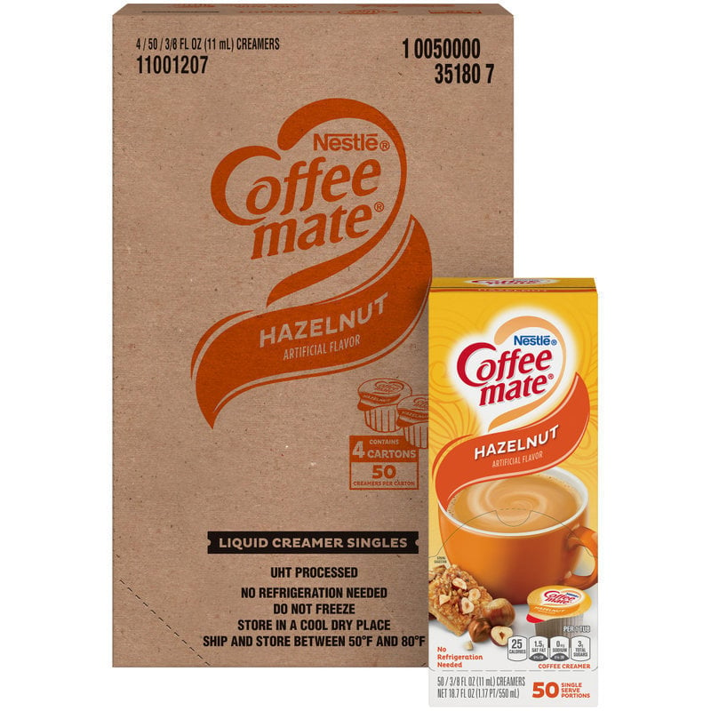 Nestle Coffee-mate Liquid Creamer, Hazelnut Flavor, 50 Oz Single Serve x 200 (Min Order Qty 2) MPN:35180CT