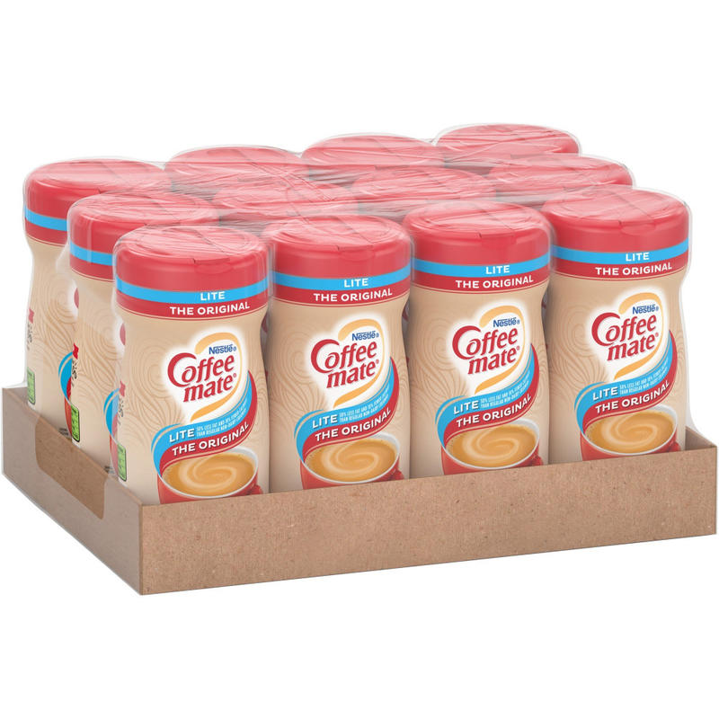 Coffee mate Original Lite Powdered Coffee Creamer Canister - Original Lite Flavor - 0.69 lb (11 oz) - 1860 Serving - 12 / Carton MPN:74185CT